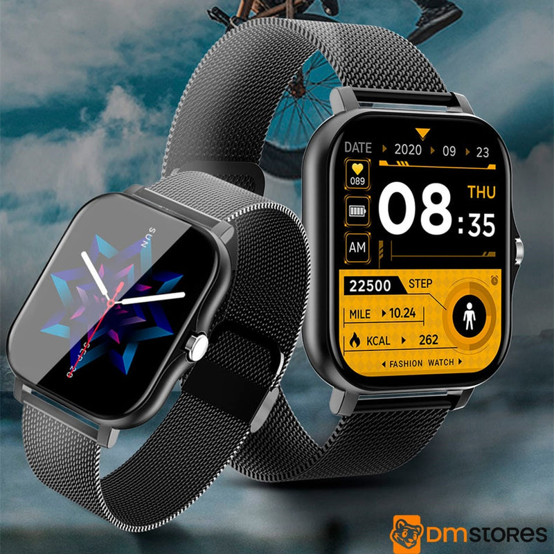 SmartWatch Multifuncional Premium e 4 Pulseiras Extras