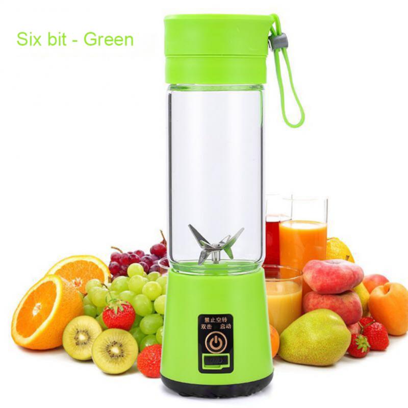 4 Colors USB Rechargeable Portable Mixer 6 Blades Juicer Juice Citrus Lemon Vegetable Fruit Smoothie Squeezer