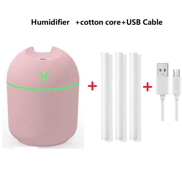 250ML Mini Air Humidifier Romantic Light USB Essential Oil Diffuser Car Purifier with LED Light Aromatic Anion Mist mist sprayer