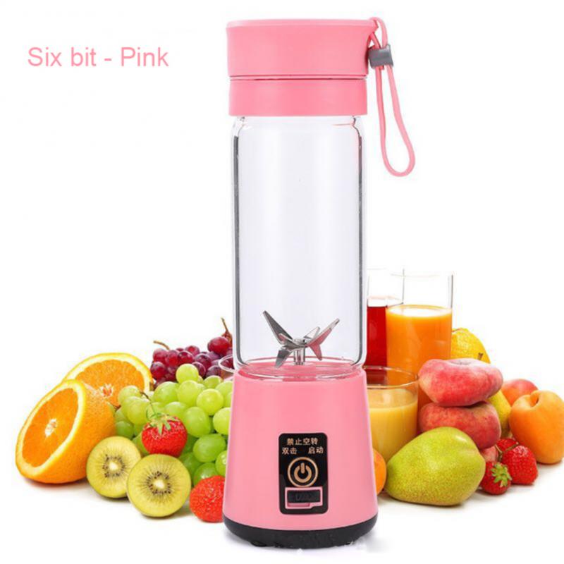 4 Colors USB Rechargeable Portable Mixer 6 Blades Juicer Juice Citrus Lemon Vegetable Fruit Smoothie Squeezer