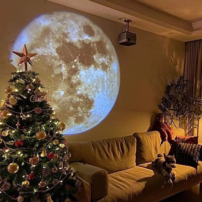 Lâmpada De Projecção Aurora Moon Galaxy Criativa Atmosfera Nocturna Projector De Luz Fotográfica Para Presente De Aniversário