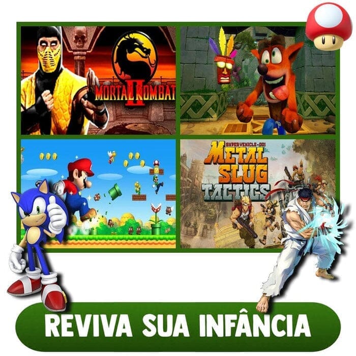 Super Game Stick Retrô - 10.000 Jogos 4K + 2 Controles