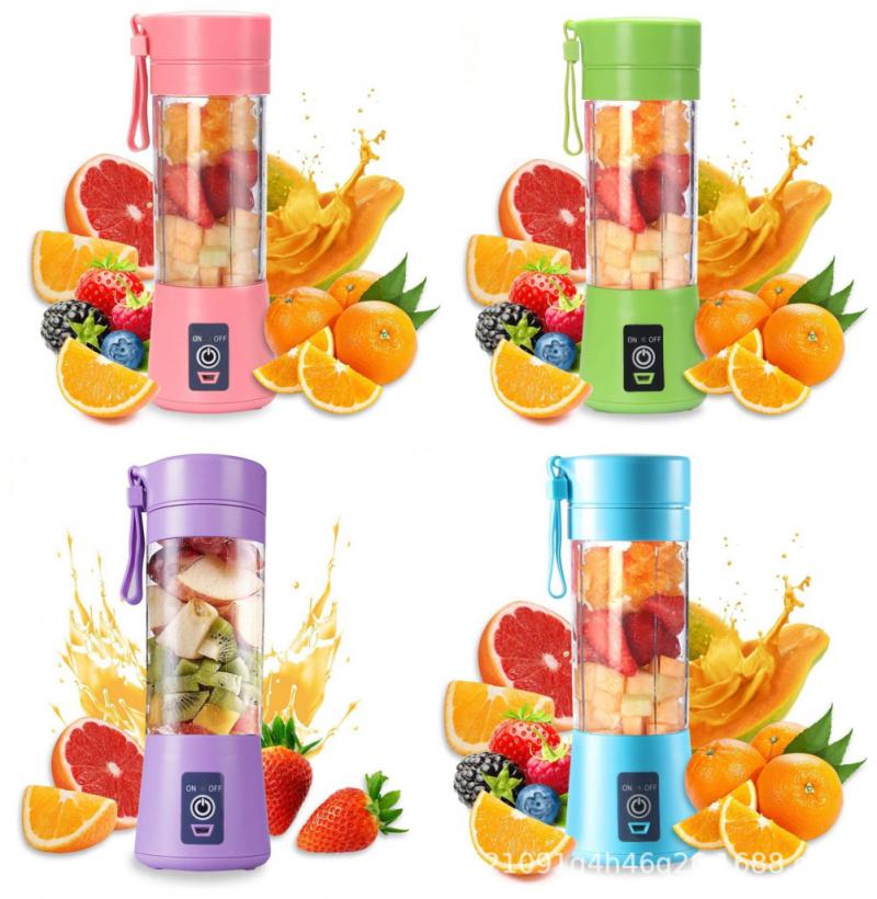 4 Colors USB Rechargeable Portable Mixer 6 Blades Juicer Juice Citrus Lemon Vegetable Fruit Smoothie Squeezer